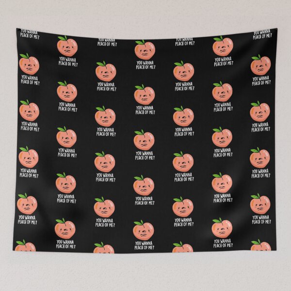 Item preview, You Wanna Peach Of Me Funny Fruit Puns (Dark BG) designed and sold by punnybone.