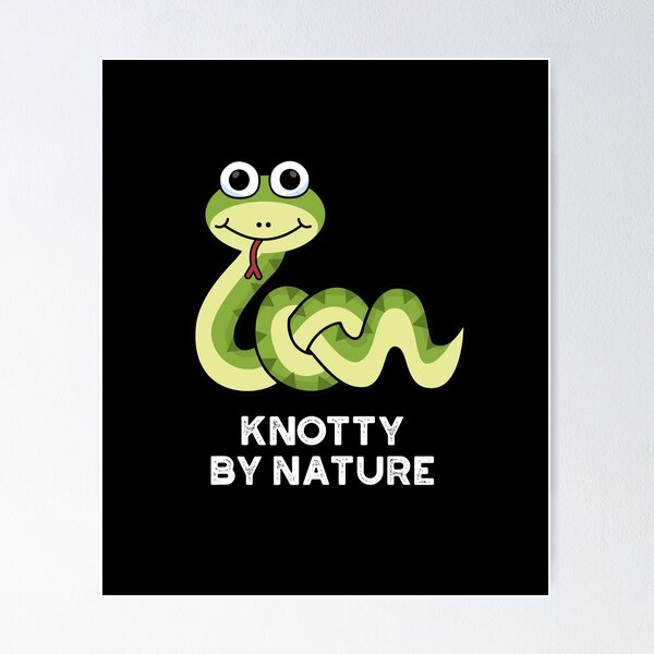 Item preview, Knotty By Nature Funny Snake Puns (Dark BG) designed and sold by punnybone.