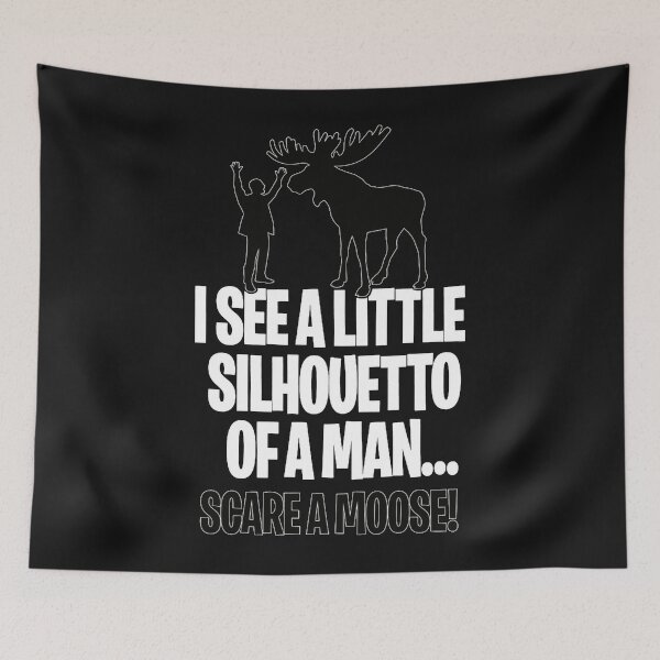 Item preview, I see a little silhouetto of a man scare a Moose rock music joke  designed and sold by Jameewton.