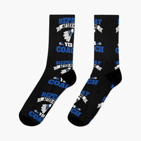 Item preview, Repeat After Me Yes Coach Badminton - Blue White - Funny Sports designed and sold by GymWearDepot.