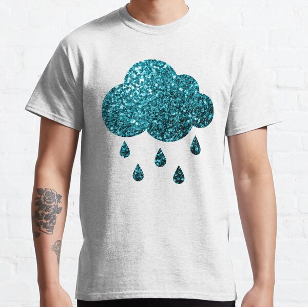 Beautiful Aqua blue glitter sparkles Classic T-Shirt