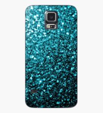 Wunderschönes Aqua Blue Glitter funkelt Hülle & Klebefolie für Samsung Galaxy
