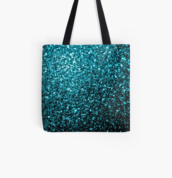 Beautiful Aqua blue glitter sparkles All Over Print Tote Bag