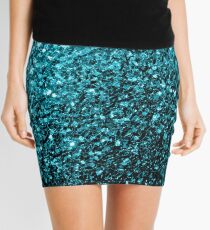 Beautiful Aqua blue glitter sparkles Mini Skirt