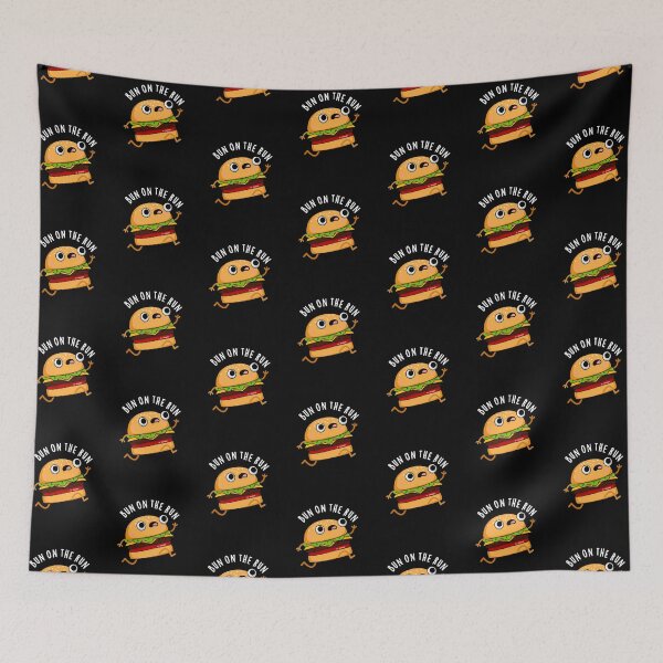 Item preview, Bun On The Run Funny Burger Puns (Dark BG) designed and sold by punnybone.