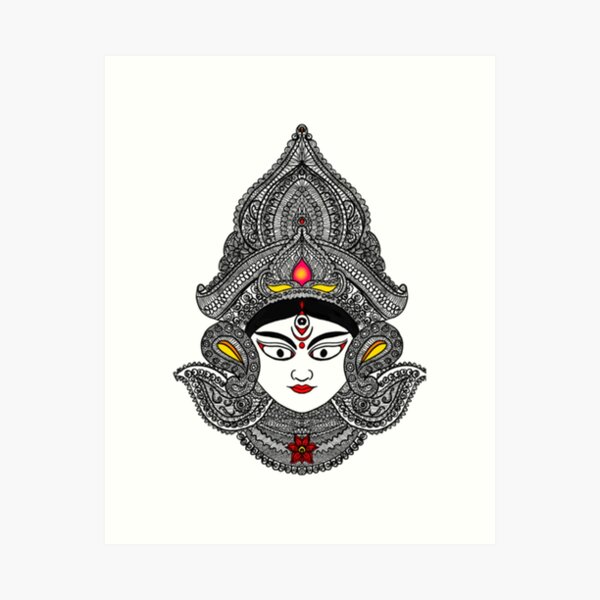 Page 2 | Maa Durga Face Drawing Images - Free Download on Freepik