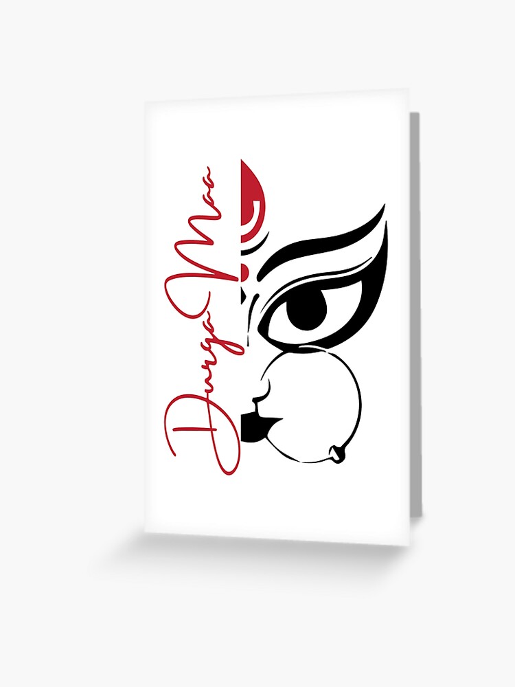 Vector Illustration sketching Of Happy Navratri Greeting Card Design With  Beautiful Maa Durga Face with decorative Background. Stock Vector | Adobe  Stock