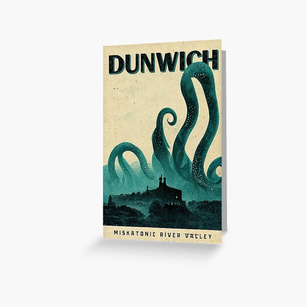 Vista previa del artículo con la obra «Dunwich. Póster de viaje lovecraftiano vintage», diseñado y vendido por Wavesbender.