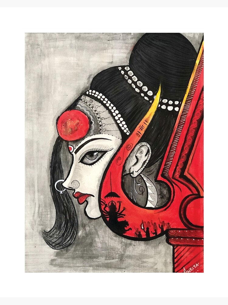 Durga Drawing by Mahua Pal | Saatchi Art