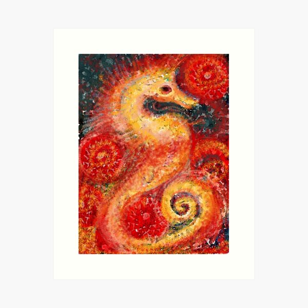 Item preview, Fiery seahorse designed and sold by Visuddhi.