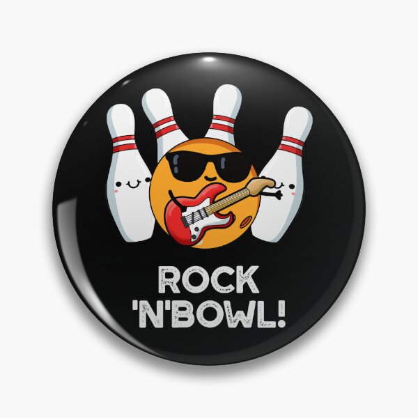 Item preview, Funny Bowling Puns - Rock And Bowl (Dark BG) designed and sold by punnybone.