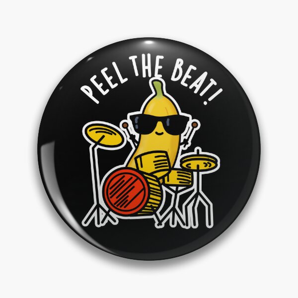 Item preview, Peel The Beat Funny Banana Drummer Puns (Dark BG) designed and sold by punnybone.