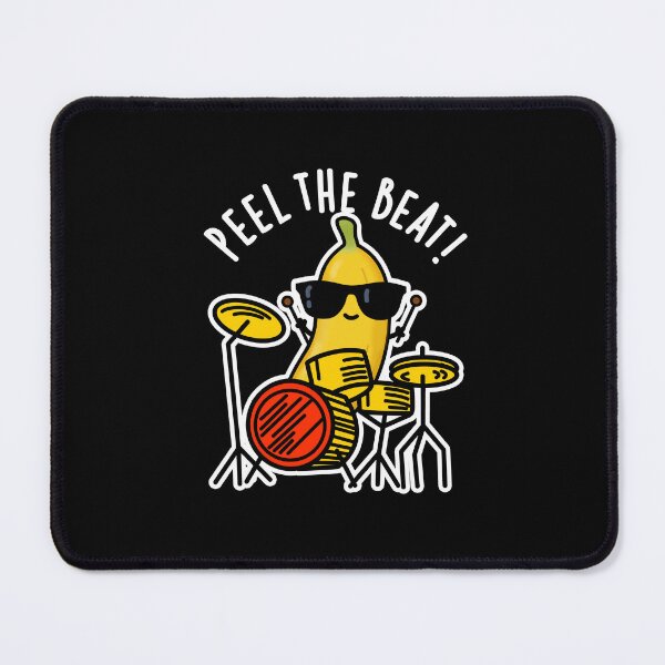 Item preview, Peel The Beat Funny Banana Drummer Puns (Dark BG) designed and sold by punnybone.
