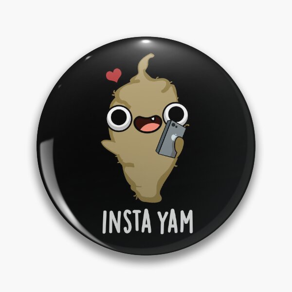 Item preview, Insta-yam Social Media Funny Veggie Puns (Dark BG) designed and sold by punnybone.