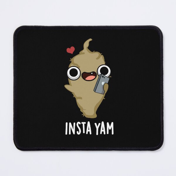 Item preview, Insta-yam Social Media Funny Veggie Puns (Dark BG) designed and sold by punnybone.