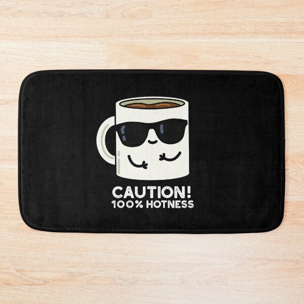 Item preview, Caution 100% Hotness Funny Coffee Puns (Dark BG) designed and sold by punnybone.