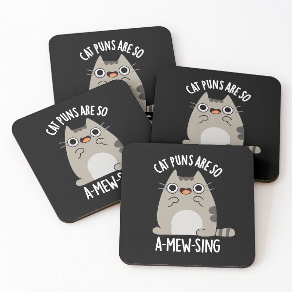 Item preview, Cat Puns Are So A-mew-sing Funny Animal Puns (Dark BG) designed and sold by punnybone.