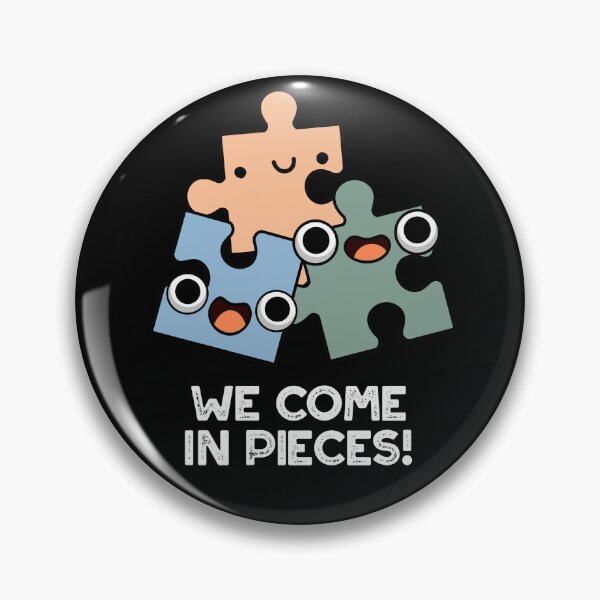 Item preview, We Come In Pieces Funny Jigsaw Puns (Dark BG) designed and sold by punnybone.