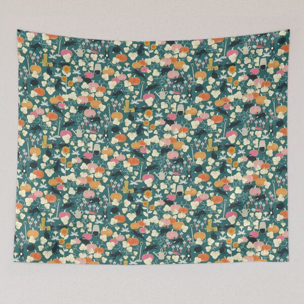 Item preview, Delicious Vegetable Patch - Verdigris designed and sold by appleyards.