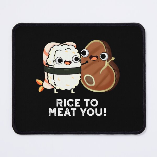 Item preview, Rice To Meat You Funny Food Puns (Dark BG) designed and sold by punnybone.