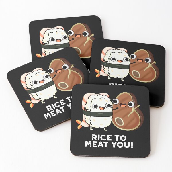 Item preview, Rice To Meat You Funny Food Puns (Dark BG) designed and sold by punnybone.