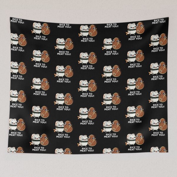 Item preview, Rice To Meat You Funny Food Puns (Dark BG) designed and sold by punnybone.