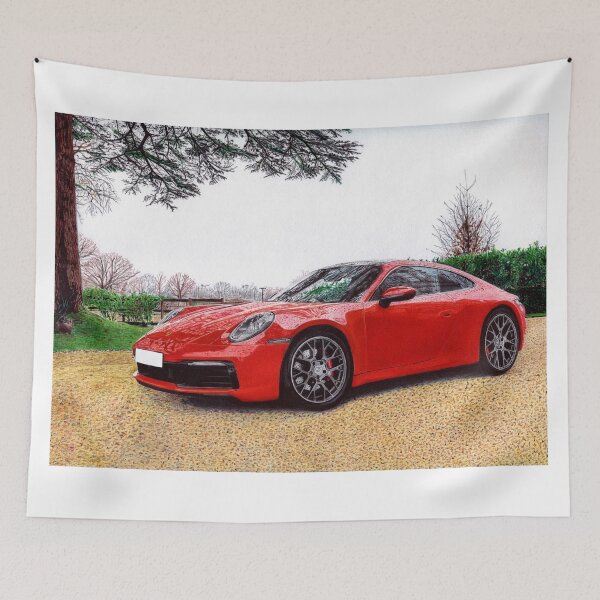 Artikelvorschau, Herbst Porsche 911 Carrera 2S (992). entworfen und verkauft von Car drawings by Pavlo Scherbatyuk.