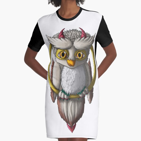 Owlgons: Autumn Season (Plain Background) Graphic T-Shirt Dress