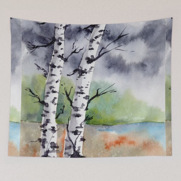 Item preview, Birch Trees - Watercolour Illustration designed and sold by Pattokarts.