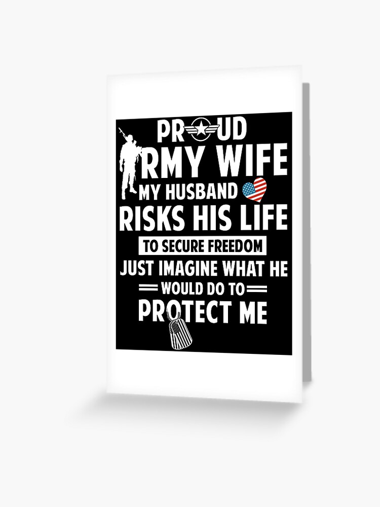Proud Army Wife Gift Military Wife Protects Me