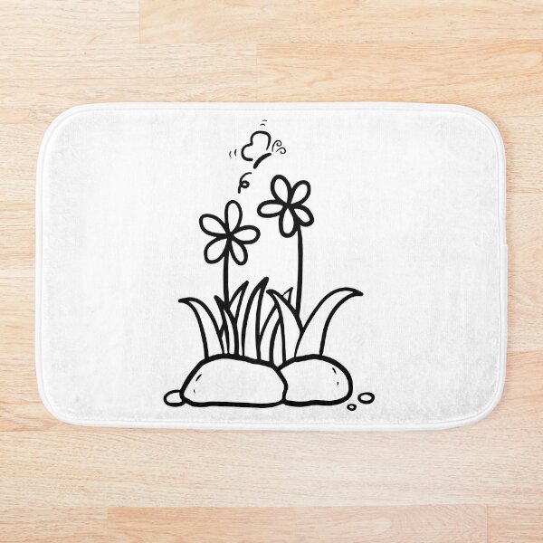 Item preview, flower and butterfly line drawing designed and sold by LineArtDrawing.