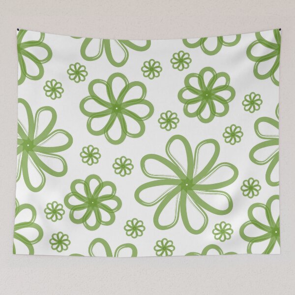 Item preview, Green flowers seamless pattern designed and sold by chuseco3.
