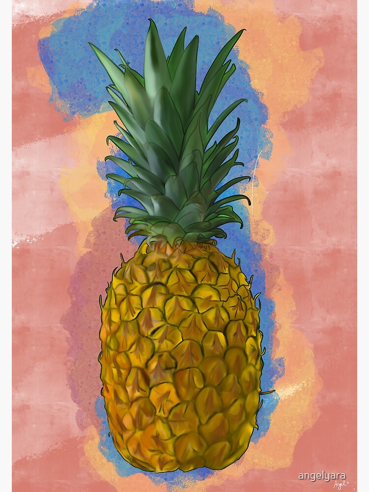 "Pineapple digital painting Art Board Prints" Poster for Sale by