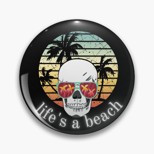 Artikelvorschau, Das Leben ist ein Strand, lustiges Schädel-Skelett Retro T-Shirt für Strandliebhaber entworfen und verkauft von MWProject.
