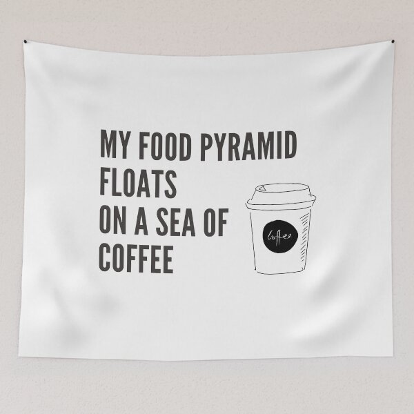 Item preview, Food Pyramid Floats on a Sea of Coffee designed and sold by jutulen.