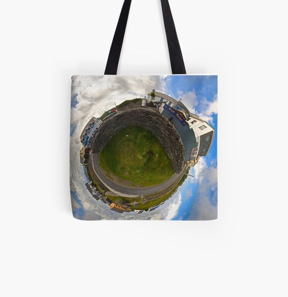 Tigh Ruairi - Inisheer Village (Sky out) All Over Print Tote Bag