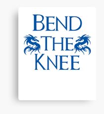 Bend The Knee Two Dragon Blue design Game of Thrones fan Canvas Print