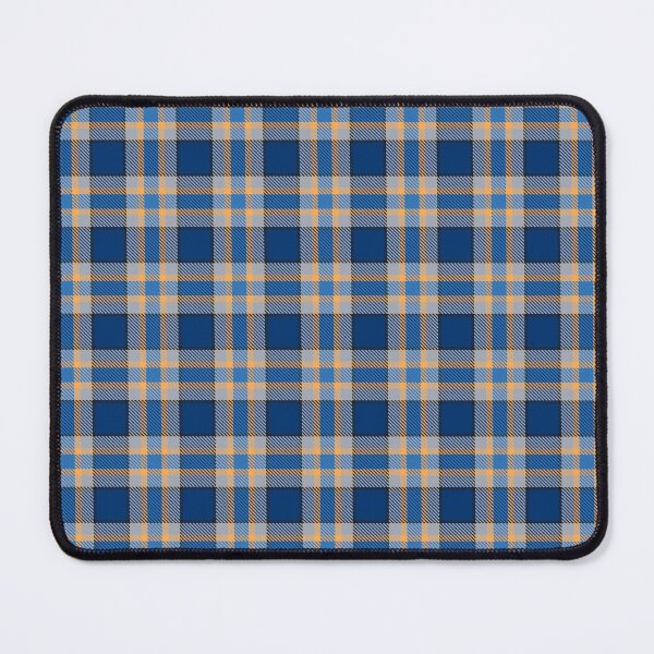 Item preview, Christmas Blue Gold Tartan Plaid Fabric designed and sold by 89BLACK.