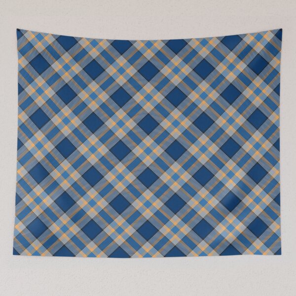 Item preview, Christmas Blue Gold Cross Tartan Plaid designed and sold by 89BLACK.