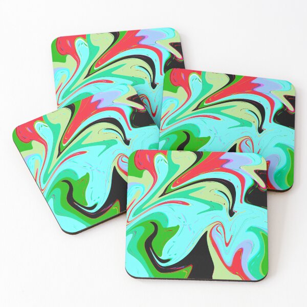 Item preview, Copy of Modern Liquid Swirl Abstract Pattern Square Vibrant Pastel Blue Multicolor Design designed and sold by theprintedclub.