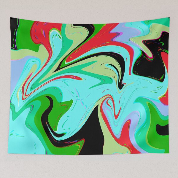 Item preview, Copy of Modern Liquid Swirl Abstract Pattern Square Vibrant Pastel Blue Multicolor Design designed and sold by theprintedclub.