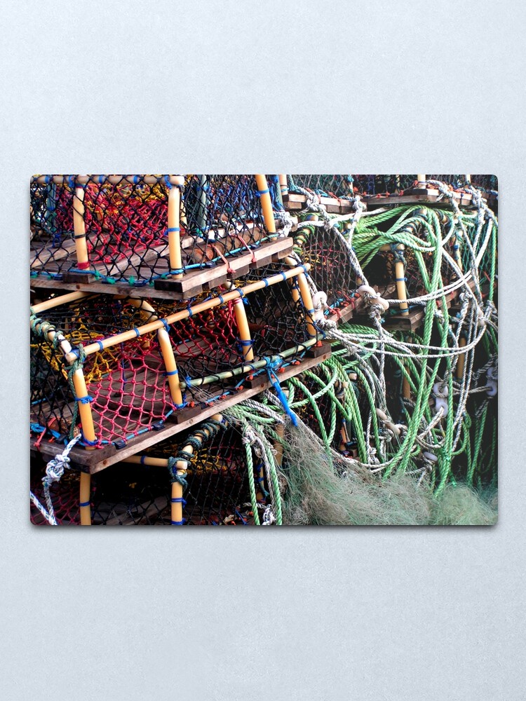 Alternate view of Lobster Pots At Scarborough UK Metal Print