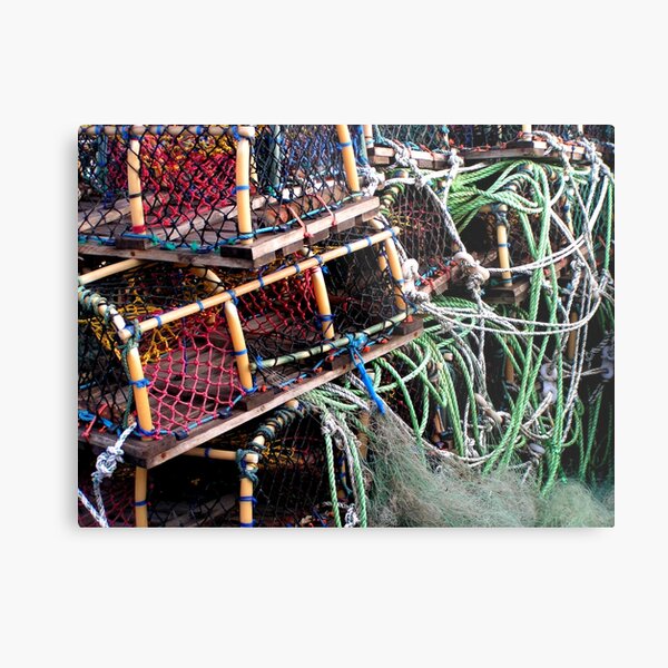 Lobster Pots At Scarborough UK Metal Print