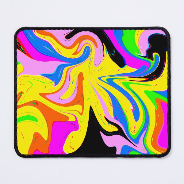 Item preview, Modern Liquid Swirl Abstract Pattern Square Vibrant Neon Yellow Multicolor Design designed and sold by theprintedclub.