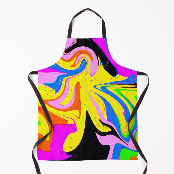 Item preview, Modern Liquid Swirl Abstract Pattern Square Vibrant Neon Yellow Multicolor Design designed and sold by theprintedclub.