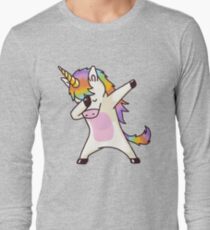 Dabbing Unicorn Shirt Hip Hop Dap Pose Long Sleeve T-Shirt