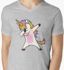Dabbing Unicorn Shirt Hip Hop Dap Pose Men's V-Neck T-Shirt