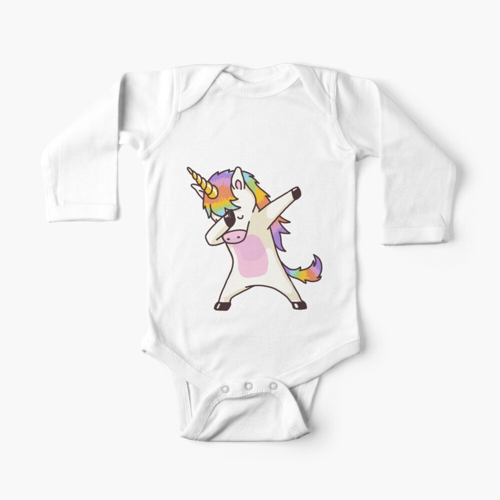 Dabbing Unicorn Shirt Hip Hop Dab Pose Baby One-Piece