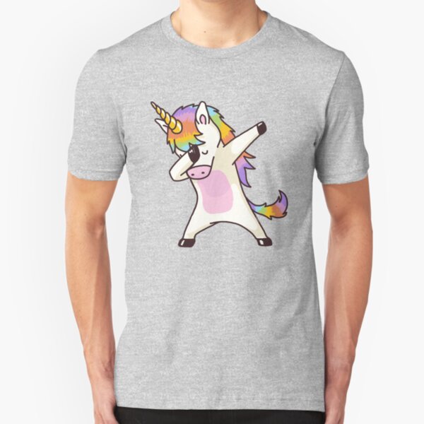 Dabbing Unicorn Shirt Hip Hop Dab Pose Slim Fit T-Shirt