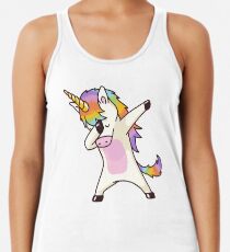 Dabbing Unicorn Shirt Hip Hop Dap Pose Racerback Tank Top